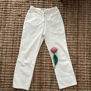 Vintage Armani Jeans Eco Stone White High Rise Straight Leg Jeans Italy 28